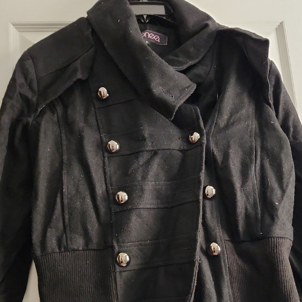 Black Double-Breasted Women's Jacket